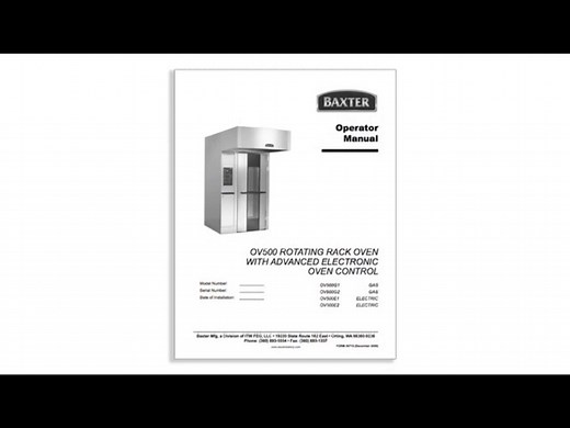 Baxter: Rotating Rack Oven, OV500 -- Instructional (F36726)