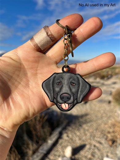 Lab Black Retriever Dog Wood Animal Keychain: Gift for Labrador Dog Lovers, Teacher, Vet Tech, Veterinarians Cute Non AI Animal Art - Etsy