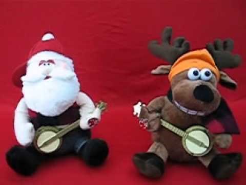 DanDee Animated Banjo Playing Santa and Reindeer featuring wireless interactive technology