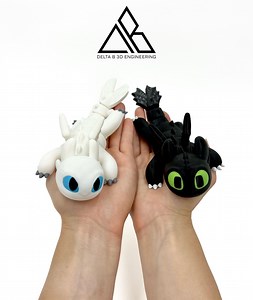 Toothless & Light Fury - 3D Printed - Fidget - How to Train Your Dragon - HTTYD - Night Fury Toy - Etsy