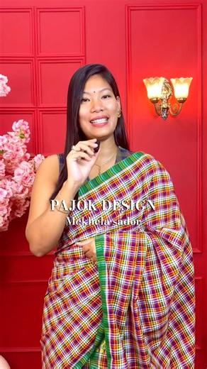Pajok design mekhela sador✨ Mising collection✨ #koina #mekhelasador #shorts