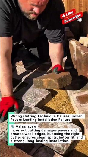 Wrong Cutting Technique Causes Broken Pavers Leading Installation Failure #Paver #DIY #Construction