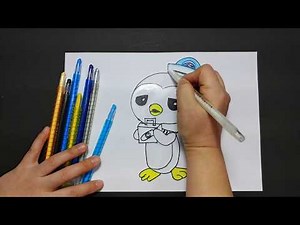 Easy Drawing Peso, penguin in Octonauts and coloring page
