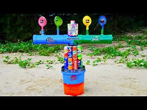 Balloons vs Coca Cola, Fanta, Sprite, Schweppes, Mirinda, Pepsi and Mentos Underground