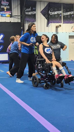 She's a whole #Vibe ✅ at practice. 💙💜 #clspirit #cheerabilities #allstarcheer #Super7 | Raising Addy