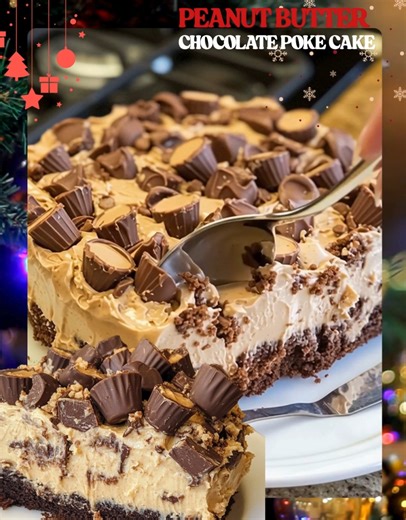 4.1K views · 51 reactions | Peanut Butter Chocolate Poke Cake...