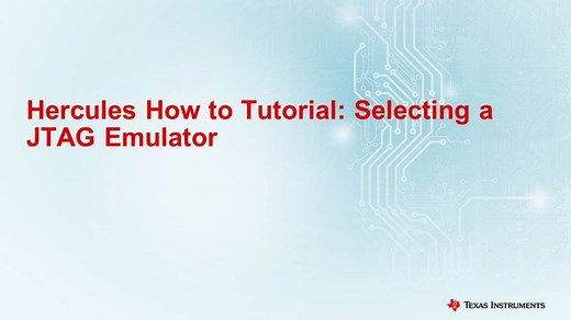 Hercules How to Tutorial: Selecting a JTAG Emulator | Video | TI.com