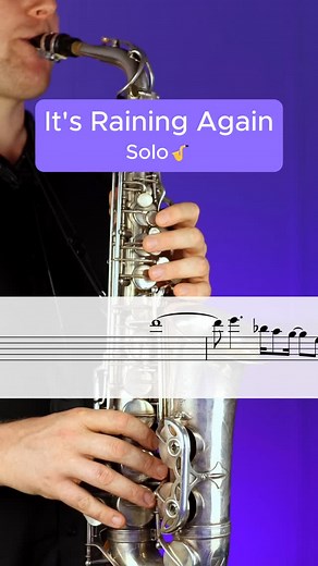 tonestro - Music Lessons on Instagram: "It's Raining Again on #saxophone - Solo  #SUPERTRAMP #learnsaxophone #tonestro #sheetmusic #saxophonist #altosax #fypシ"