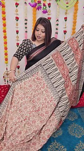6.9K views · 436 reactions | #handblockprint printed #kalamkari modal #silk #sarees wp- 7600686628 | Aushima's Collection | Facebook