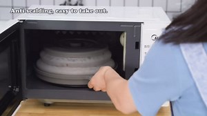 Microwave Splatter Cover with Plate Tray Set Microwave Cover for Food BPA Free 10.6 Inch Lid Microwave Splatter Guard Fit More Plates（Blue）