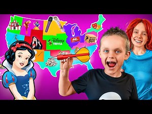 Throw a Dart at a Map Challenge! Princesses Vs Villains! - Videos For Kids