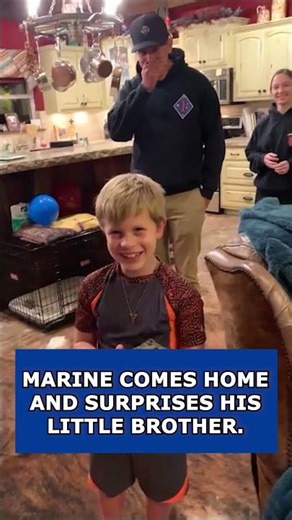 Marine Returns Home to Surprise His Little Brother Pure Joy ❤️