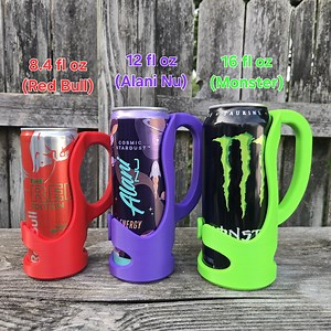 3D Printed Slim Can Holder With Handle – Fits Alani & Celsius 12 Fl Oz Cans and Red Bull 8.4 Fl Oz Cans – - Monster 16 Fl Oz -custom Colors - Etsy