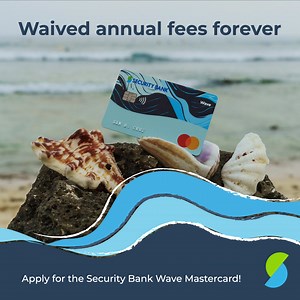 Ride the wave to smart spending and sustainable living this 2025! Surf into waves of saving with the Security Bank Wave Mastercard 💳 Benefits you'll love: ⭐ Waived annual fees forever with no spend requirement needed ⭐ 1% cashback on your online purchases ⭐ Low interest rate of 2.5% ⭐ Receive a card made of 100% recycled PVC and more! Want to ride the wave? Apply for Wave Mastercard today. Click the button below ⬇️ Security Bank Corporation is regulated by the Bangko Sentral ng Pilipinas www.bs