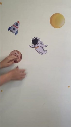 Adesivo de Parede Espaço e Astronauta | Aplicação Fácil #decoração #maternidade #quartodemenino