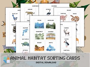 Sorting Animal Habitat Cards | Preschool & Early Learning Printable | Animal Classification Game for Toddlers - Etsy