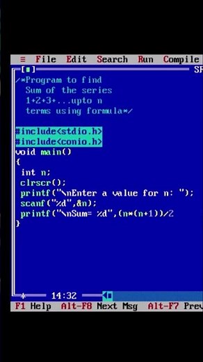 C Program to find Sum of the series 1+2+3+...upto n terms using formula