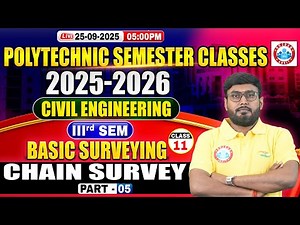 Polytechnic 3rd Semester Classes | Civil Engineering | Basic Surveying | Chain Surveying #5