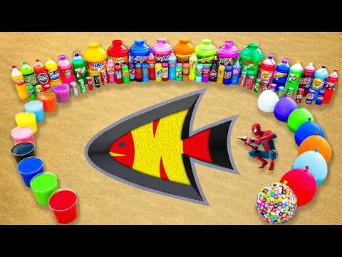How to make Giant Angel Fish with Orbeez, Big Coca Cola, Fanta, Popular Sodas vs Mentos