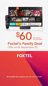 22 reactions | Foxtel’s Family Deal, on now! Get over 50 sports live, world class dramas, the best Lifestyle shows, Foxtel Originals and the latest entertainment – all in one place. Offer ends 30.09.2024. | Foxtel | Facebook
