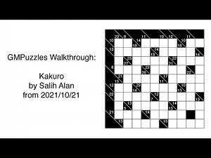 GMPuzzles - 2021/10/21 - Kakuro by Salih Alan