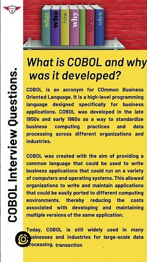 What is COBOL and Why it was developed? | COBOL Interview Questions.