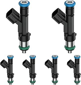 Fuel Injectors Compatible with Jeep Grand Cherokee Liberty Ram 1500 Dodge Dakota 3.7L 2005-2010 Commander Nitro 3.7L 2006-2010,4 Holes,53032701AA Set of 6