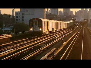 R188 (7) Trains at 46th Street with extended platforms