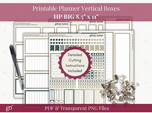 Happy Planner BIG Boxes Woodland Neutrals Printable Box Stickers-vertical Layout 8.5"x11" Functional Cricut Hand Cut Digital File - Etsy