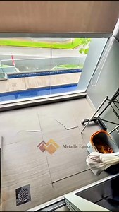From popped and damaged tiles to a smooth, seamless indoor balcony floor finished with our Metallic Epoxy system. And here are the final results. #MetallicEpoxy #FlooringOverlay #EpoxyOverlay #indoorflooring #FlooringOverlay #metallicepoxysg #epoxy | Metallic Epoxy Singapore