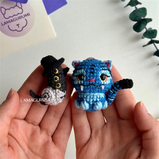 Crochet Pattern for Blue Tiger and Hat-wearing Crow Amigurumi (english, PDF) - Etsy