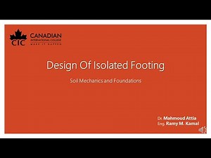Soil Mechanics and Foundations - Lec. 7 - Design Of Isolated Footing