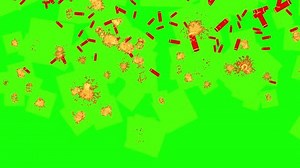 Chinese new year firecrackers exploding animation on green screen background
