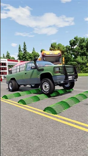 van, cars and trucks vs Speed Bumps #short #beamng #beamngdrive #trucksvs