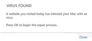 VIRUS FOUND Pop-Up Redirect (Mac) - How to Remove It