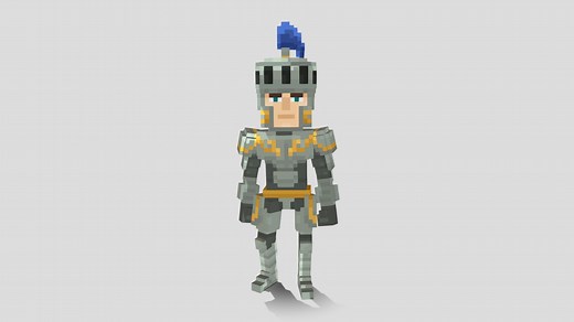 Voxel Knight Character - 3D Fantasy Game Asset - Buy Royalty Free 3D model by MrMGames