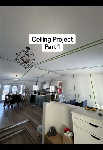 A functional & pretty kitchen continued…Part 1 of the ceiling project!! We are kickstarting the main floor renovation and the ceiling is finally happening!! I’m ready for it to not look like a wall was taken down. There is so much work in the planning and prep stages, it really wouldn’t be right not to break the steps down. Here’s a step by step: 1. Plan & Price out possible options @warmanhomecentre 2. Tape out beam placement @frogtape 3. Mark rafters and run chalk lines 4. Measure & plan out p