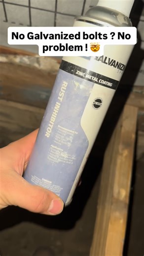 If you forget to get galvanized screws this can be a safe alternative in a pinch ⚡️🇺🇸 #galvanized #spray #paint #unistrut #electrical #sparky #construction #america #deck #bolt #carpentry #residential #house #fyp #timber #hvac #wood #power #usa #america | BBSparky