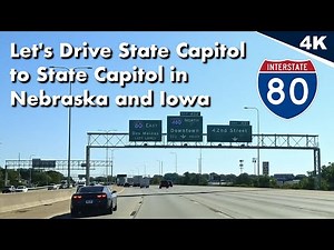 Let's Drive east on I-80 from Lincoln through Omaha Nebraska to Iowa's State Capitol of Des Moines