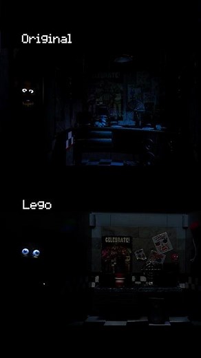LEGO FNAF FREDDY POWER OUTAGE | JUMPSCARE COMPARISON #shorts