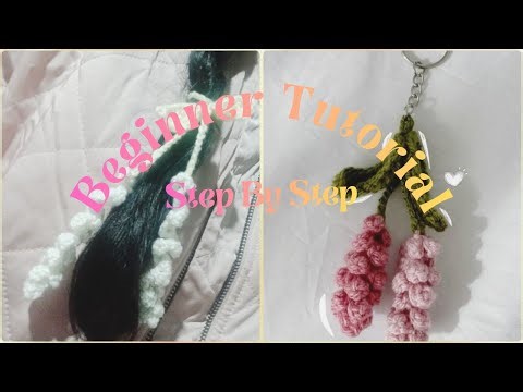 Beginner Crochet Project 🌸 Lavender Flower Keychain | Quick & Easy Tutorial | Step by Step |