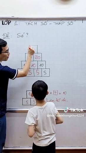 Toán lớp 1 - Bài tập tách gộp - Tháp số#maths #thaygiangtoan #learnontiktok