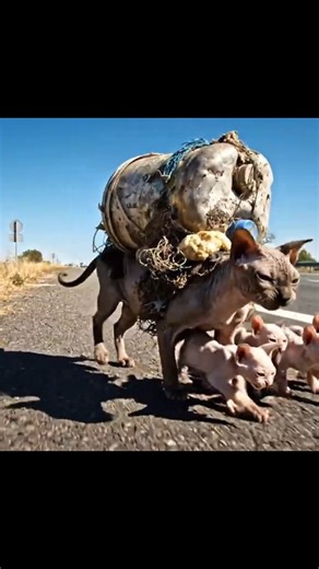 Rescue animal : Sphynx Cat and Kittens Rescued from Fused Plastic on Highway | Rainbow after the storm