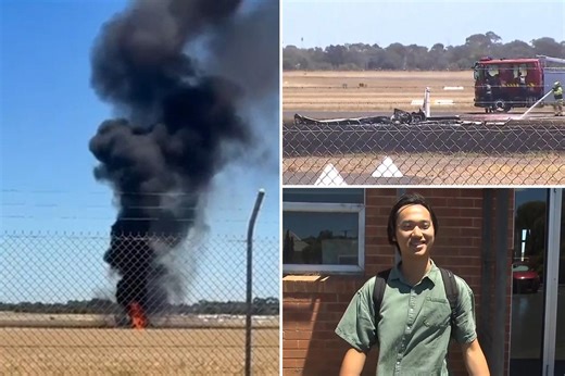 Student pilot walks away unscathed from fiery plane crash