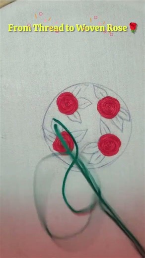 Easy Rose Embroidery Tutorial🌸/Step by Step for Beginners #wovenrose #viral #islamicvideo #shorts