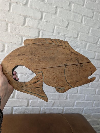 1949 Hand Carved Wood Fish – Dated Folk Art School Project, Vintage Painted Pine - Etsy