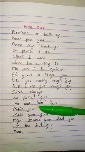 Bad Guy | song by | Billie Eilish (lyrics) #lyrics #song #badguy #billieeilish #music #songstatus
