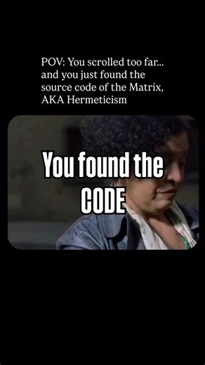 Ali Strass | Hermeticism and Consciousness on Instagram: "Remember that scene in The Matrix when Neo finally sees the code behind reality? YES, there is a source code. And it has a name: Hermeticism. 7 laws. That silently govern everything. Your mind. Your money. Your health. Your emotions. Your relationships. Everything obeys these same laws. And once you learn the source code… You stop being trapped in the Matrix. You start playing with it. Because the Matrix isn’t a place. It’s a state of unc