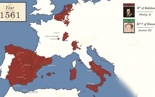 ［历史地图］西班牙领土变化（每年）