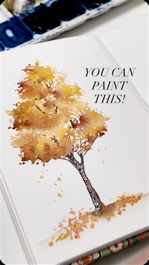 Emma Jane Lefebvre on Instagram: "Watercolour Autumn trees never felt so EASY! Check out my YouTube channel today as I give my 2 best tips for creating watercolour trees in real time! (And this was before I had purchased the Deerfoot brush. So if all you have is a round brush, you’re good!) Give it a try and happy painting!"